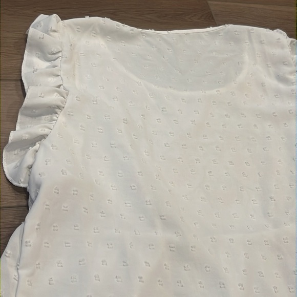 SHEIN Joress Curve Floral Embroidered Ruffled Sleeveless Top Swiss Dot Size 0XL - Picture 10 of 11